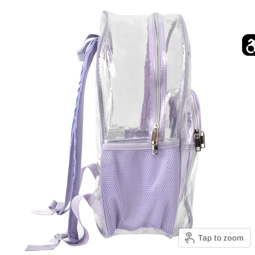 Summit Ridge - Clear Backpack with Lavender Trim - Picture 3 of 4